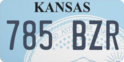 KS license plate 785BZR