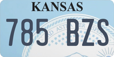 KS license plate 785BZS