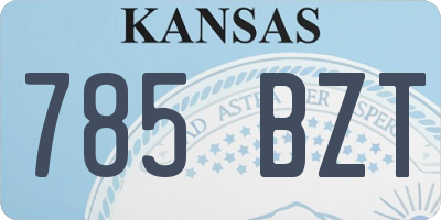 KS license plate 785BZT