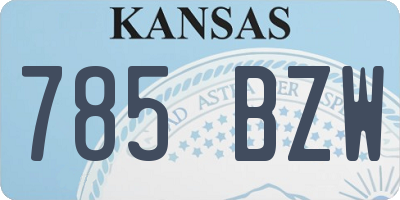 KS license plate 785BZW