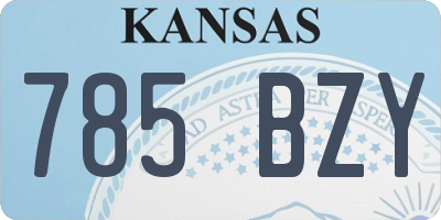 KS license plate 785BZY