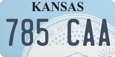 KS license plate 785CAA