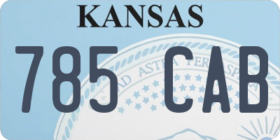 KS license plate 785CAB