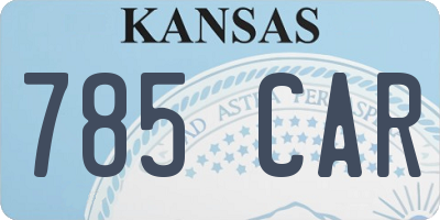 KS license plate 785CAR