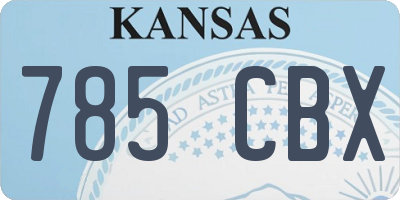 KS license plate 785CBX