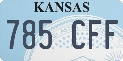 KS license plate 785CFF