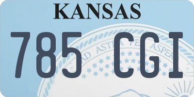 KS license plate 785CGI