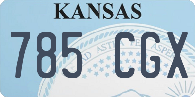 KS license plate 785CGX