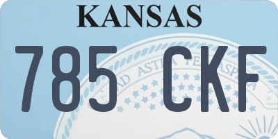 KS license plate 785CKF