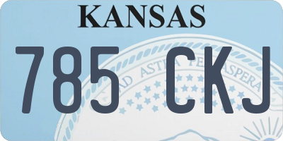 KS license plate 785CKJ