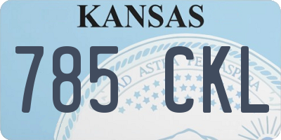 KS license plate 785CKL