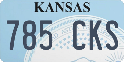 KS license plate 785CKS