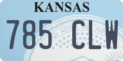 KS license plate 785CLW