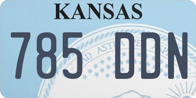 KS license plate 785DDN
