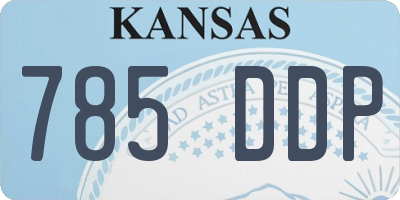 KS license plate 785DDP