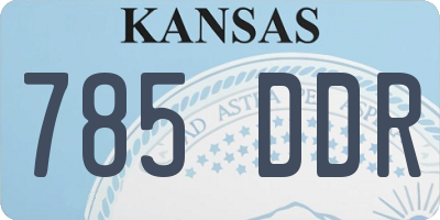 KS license plate 785DDR