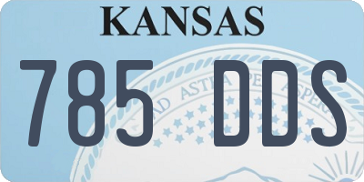 KS license plate 785DDS