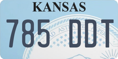 KS license plate 785DDT