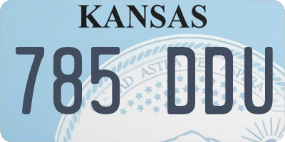 KS license plate 785DDU