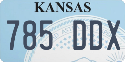 KS license plate 785DDX