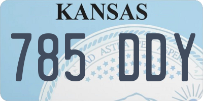 KS license plate 785DDY