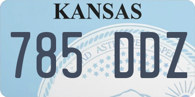 KS license plate 785DDZ