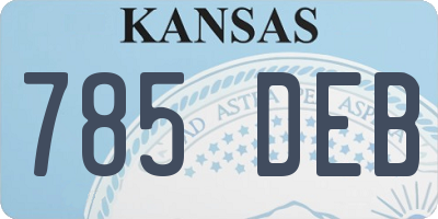 KS license plate 785DEB