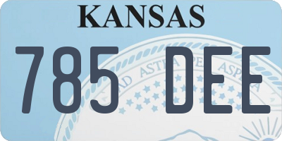 KS license plate 785DEE