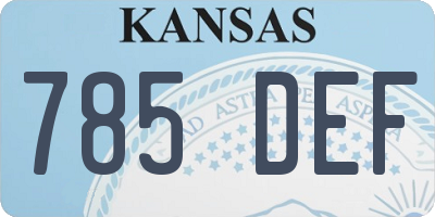 KS license plate 785DEF