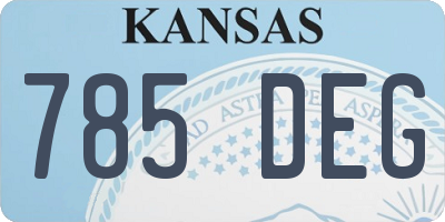 KS license plate 785DEG