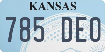 KS license plate 785DEO