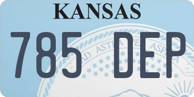KS license plate 785DEP