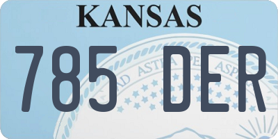 KS license plate 785DER