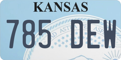 KS license plate 785DEW