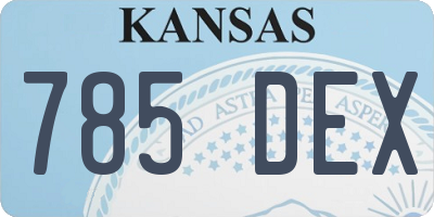 KS license plate 785DEX