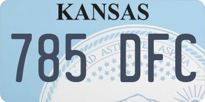 KS license plate 785DFC