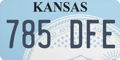 KS license plate 785DFE