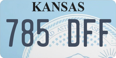 KS license plate 785DFF