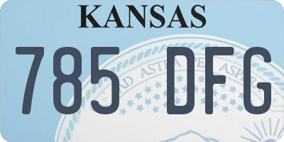 KS license plate 785DFG