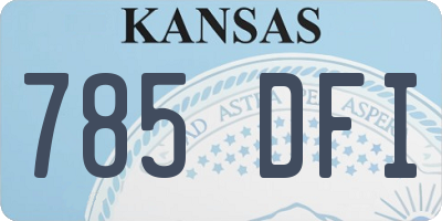 KS license plate 785DFI