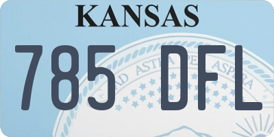 KS license plate 785DFL