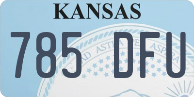 KS license plate 785DFU