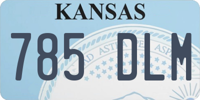 KS license plate 785DLM