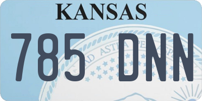 KS license plate 785DNN