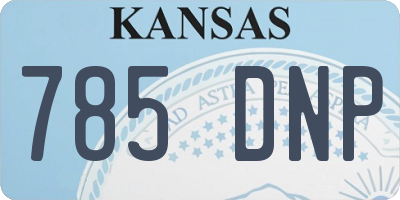 KS license plate 785DNP