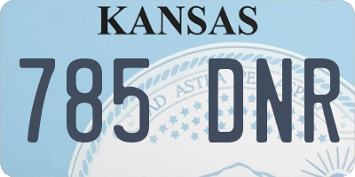 KS license plate 785DNR