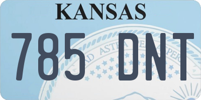 KS license plate 785DNT