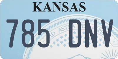 KS license plate 785DNV