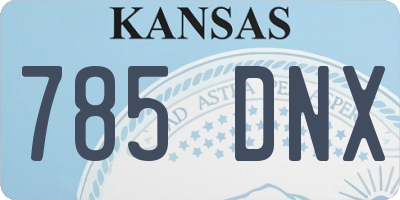 KS license plate 785DNX