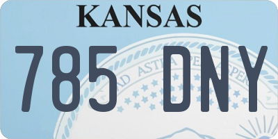 KS license plate 785DNY